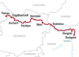 El Danubio en bicicleta & barco - mapa