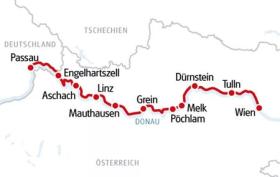De Passau a Viena en barco y bicicleta - mapa